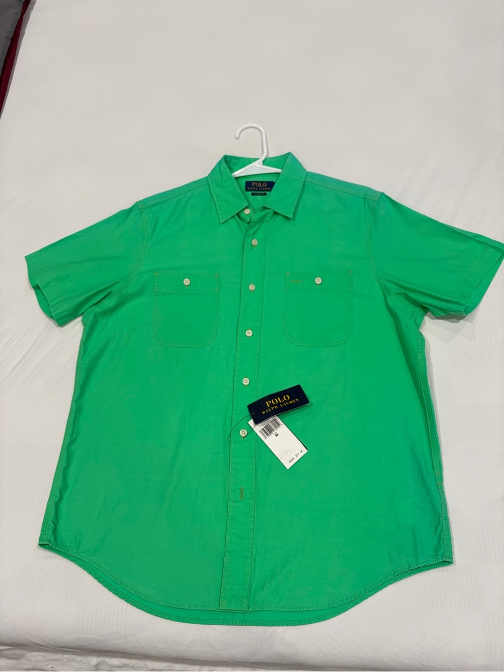 Ralph Lauren Short-Sleeve Button-Down Shirt - Bright Green